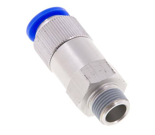 Push-In Check Valve 12mm & R3/8'' Male Aluminum 0.2-10bar (3-145psi) Thread-Hose