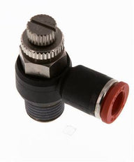 Silenciador de control de flujo Codo de entrada del medidor 8 mm - R1/4'' Latón/PA 66