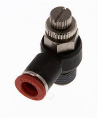 Silenciador de control de flujo Codo de entrada del medidor 8 mm - R1/4'' Latón/PA 66