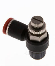 Silenciador de control de flujo Codo de entrada del medidor 8 mm - R1/4'' Latón/PA 66