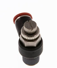 Silenciador de control de flujo Codo de entrada del medidor 8 mm - R1/4'' Latón/PA 66