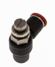 Silenciador de control de flujo Codo de entrada del medidor 8 mm - R1/4'' Latón/PA 66