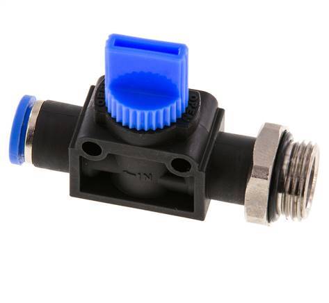 Válvula manual de cierre de 3/2 vías de 8 mm - G3/8'' Plástico/Latón Ventilación del lado del tubo