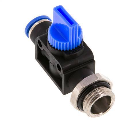 Válvula manual de cierre de 3/2 vías de 8 mm - G3/8'' Plástico/Latón Ventilación del lado del tubo