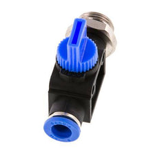 Válvula manual de cierre de 3/2 vías de 8 mm - G3/8'' Plástico/Latón Ventilación del lado del tubo