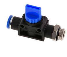 Válvula manual de cierre de 3/2 vías de 8 mm - G1/4'' Plástico/Latón Ventilación del lado del tubo