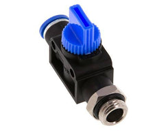 Válvula manual de cierre de 3/2 vías de 8 mm - G1/4'' Plástico/Latón Ventilación del lado del tubo