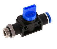 Válvula manual de cierre de 3/2 vías de 8 mm - G1/4'' Plástico/Latón Ventilación del lado del tubo