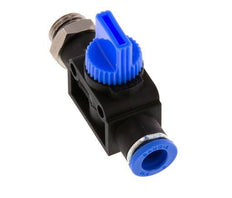 Válvula manual de cierre de 3/2 vías de 8 mm - G1/4'' Plástico/Latón Ventilación del lado del tubo