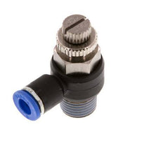 Silenciador de control de flujo Codo de salida del medidor 6 mm - R1/4'' Latón/PA 66