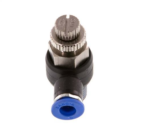 Silenciador de control de flujo Codo de salida del medidor 6 mm - R1/4'' Latón/PA 66