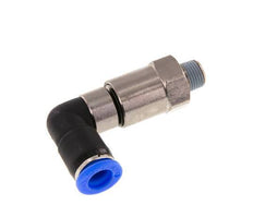 8mm & R1/8'' Elbow Quick Swivel Joint Push-In-Male Threads Nickel-Plated Brass/PBT NBR Rotatable