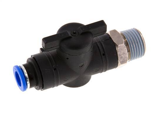 Válvula de bola recta de 2 vías 10 mm - R1/2'' Plástico/Latón