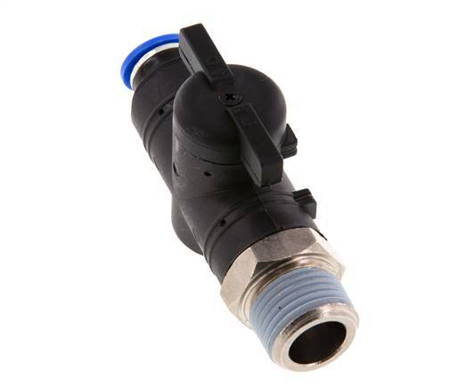 Válvula de bola recta de 2 vías 10 mm - R1/2'' Plástico/Latón