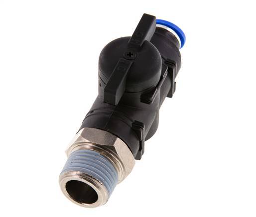 Válvula de bola recta de 2 vías 10 mm - R1/2'' Plástico/Latón