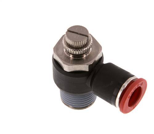 Flow Control Silencer Meter-In Elbow 12 mm - R1/2'' Brass/PA 66