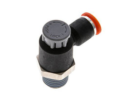 Flow Control Valve Meter-In Elbow 6 mm - R1/4'' Brass/PA 66 Locknut