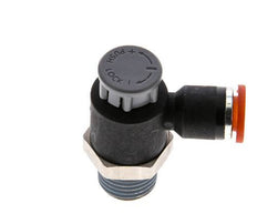 Flow Control Valve Meter-In Elbow 6 mm - R1/4'' Brass/PA 66 Locknut