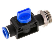 Válvula manual de cierre de 3/2 vías 10 mm - R3/8'' Plástico/Latón Ventilación por el lado de la rosca