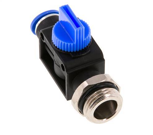 Válvula manual de cierre de 3/2 vías 10 mm - R3/8'' Plástico/Latón Ventilación por el lado de la rosca