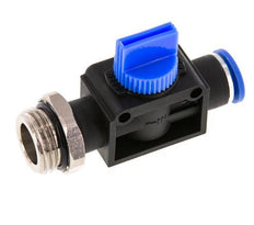 Válvula manual de cierre de 3/2 vías 10 mm - R3/8'' Plástico/Latón Ventilación por el lado de la rosca