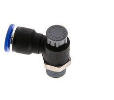 Válvula de control de flujo Codo de salida del medidor 10 mm - R1/4'' Latón/PA 66 Tuerca de seguridad