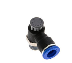 Válvula de control de flujo Codo de salida del medidor 10 mm - R1/4'' Latón/PA 66 Tuerca de seguridad