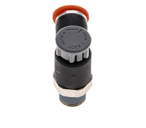 Flow Control Valve Meter-In Elbow 6 mm - R1/8'' Brass/PA 66 Locknut