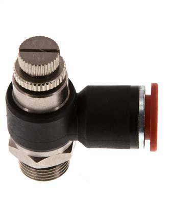 Silenciador de control de flujo Codo de entrada de medidor 12 mm - G3/8'' Latón/PA 66