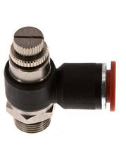 Silenciador de control de flujo Codo de entrada de medidor 12 mm - G3/8'' Latón/PA 66