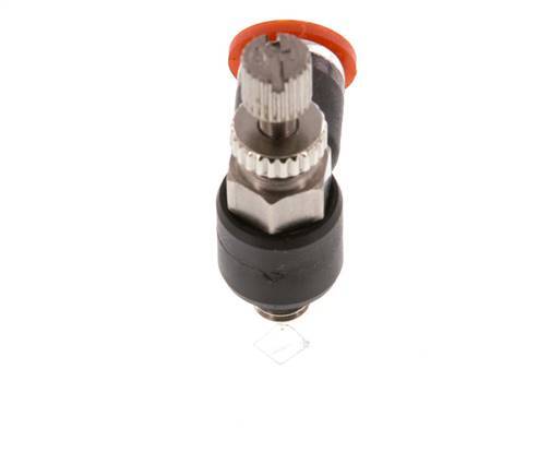 Flow Control Silencer Meter-In Elbow 4 mm - M5 Brass/PA 66