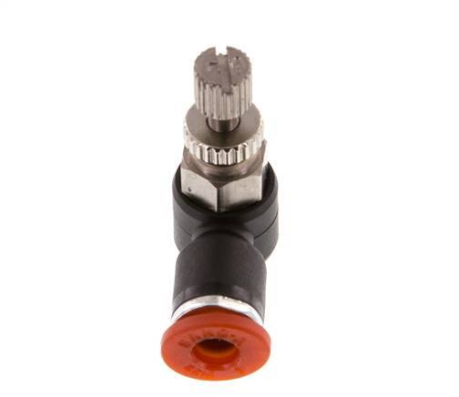 Flow Control Silencer Meter-In Elbow 4 mm - M5 Brass/PA 66