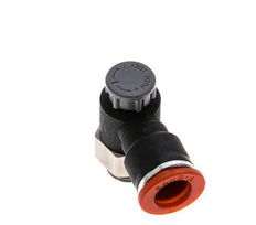 Válvula de control de flujo Codo de entrada al medidor 10 mm - G1/4'' Latón/PA 66 Tuerca de seguridad