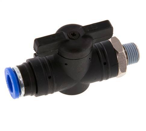 2-Way Straight Ball Valve 8 mm - R1/8'' Plastic/Brass