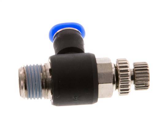 Silenciador de control de flujo Codo de salida del medidor 4 mm - R1/8'' Latón/PBT