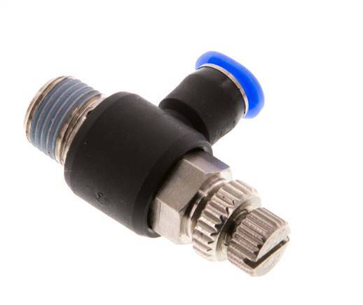 Silenciador de control de flujo Codo de salida del medidor 4 mm - R1/8'' Latón/PBT