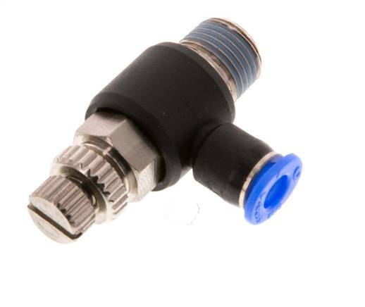 Silenciador de control de flujo Codo de salida del medidor 4 mm - R1/8'' Latón/PBT