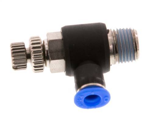 Silenciador de control de flujo Codo de salida del medidor 4 mm - R1/8'' Latón/PBT