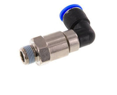 Codo de 12 mm y R3/8'' Junta giratoria rápida Rosca macho Niquelada Latón/PBT NBR Giratorio