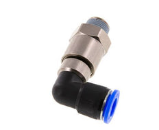 Codo de 12 mm y R3/8'' Junta giratoria rápida Rosca macho Niquelada Latón/PBT NBR Giratorio