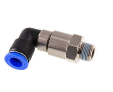 Codo de 12 mm y R3/8'' Junta giratoria rápida Rosca macho Niquelada Latón/PBT NBR Giratorio