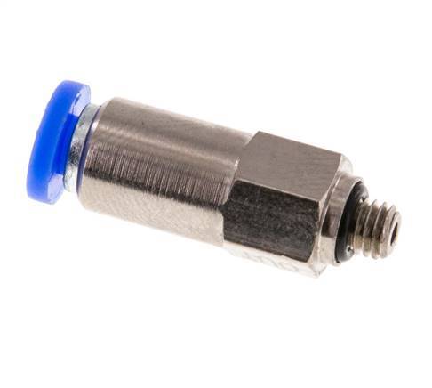 Válvula de retención a presión 4mm y M5 macho de latón/PBT 0,2-10bar (3-145psi) con rosca para manguera