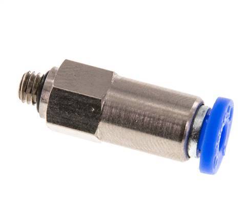 Válvula de retención a presión 4mm y M5 macho de latón/PBT 0,2-10bar (3-145psi) con rosca para manguera