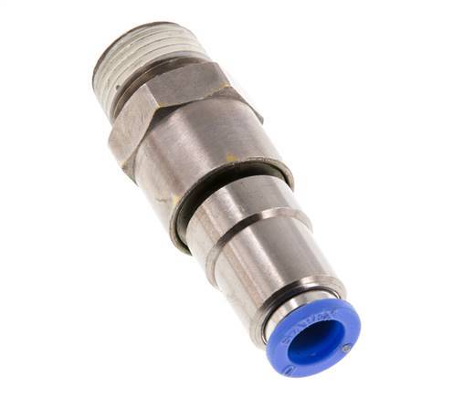 Junta giratoria rápida de 10 mm y R1/2'' Roscas macho a presión Latón niquelado/PBT NBR Giratorio