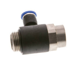 Codo de salida del silenciador de control de flujo 6 mm - G3/8'' Latón/PA 66 Tornillo ranurado