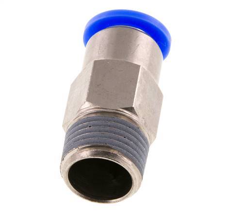 Racor rápido de 12 mm y R1/2'' macho con cierre automático de latón/PBT 0-10bar (0-145psi)