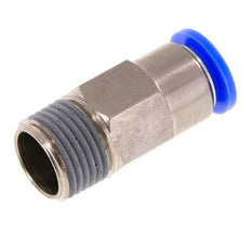 Racor rápido de 12 mm y R1/2'' macho con cierre automático de latón/PBT 0-10bar (0-145psi)