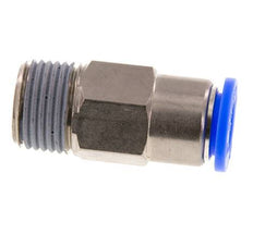 Racor rápido de 12 mm y R1/2'' macho con cierre automático de latón/PBT 0-10bar (0-145psi)