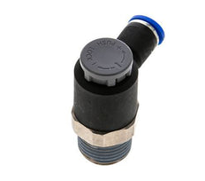 Válvula de control de flujo Codo de salida del medidor 8 mm - R1/2'' Latón/PA 66 Tuerca de seguridad