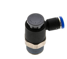 Válvula de control de flujo Codo de salida del medidor 8 mm - R1/2'' Latón/PA 66 Tuerca de seguridad